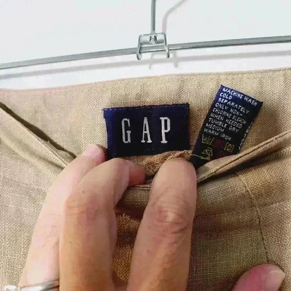 Vintage Gap High Waist Linen Tapered Leg Pants Sz 13/14 - Picture 7 of 8